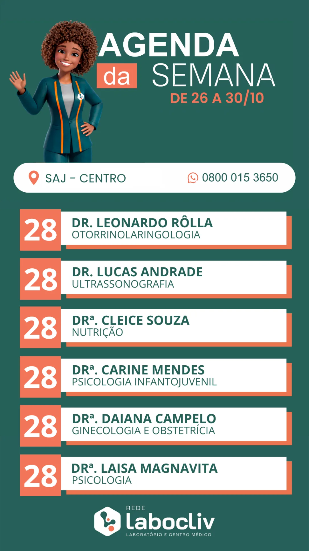 Agenda médica da unidade Santo Antônio de Jesus - Unidade Centro — imagem 3 de 7