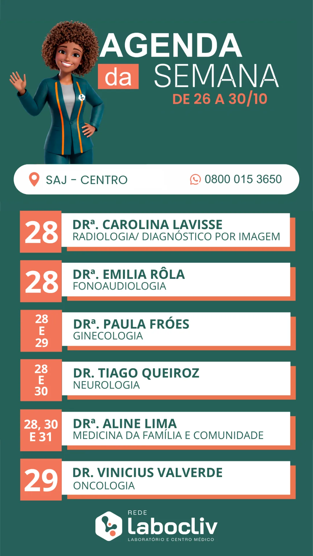 Agenda médica da unidade Santo Antônio de Jesus - Unidade Centro — imagem 4 de 7