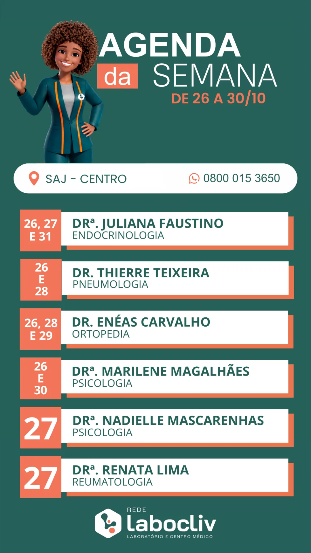Agenda médica da unidade Santo Antônio de Jesus - Unidade Centro — imagem 1 de 7