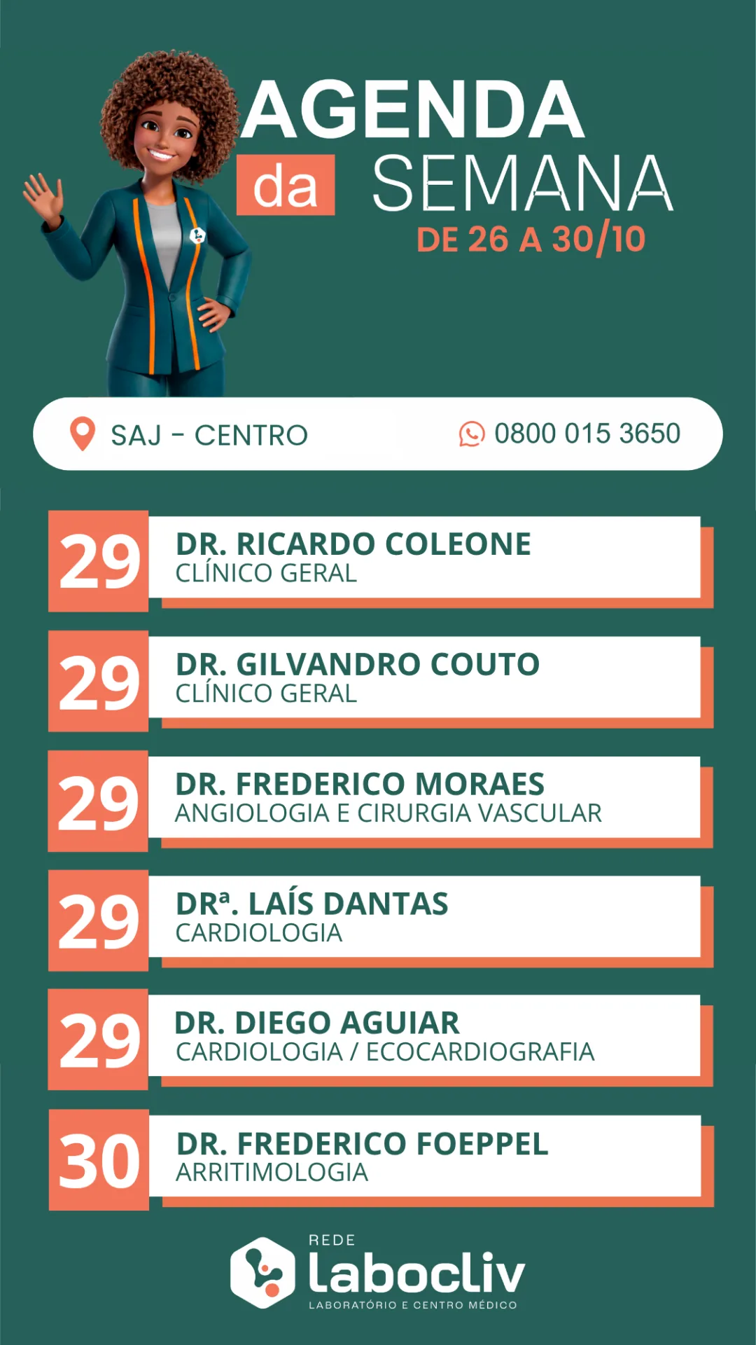 Agenda médica da unidade Santo Antônio de Jesus - Unidade Centro — imagem 5 de 7