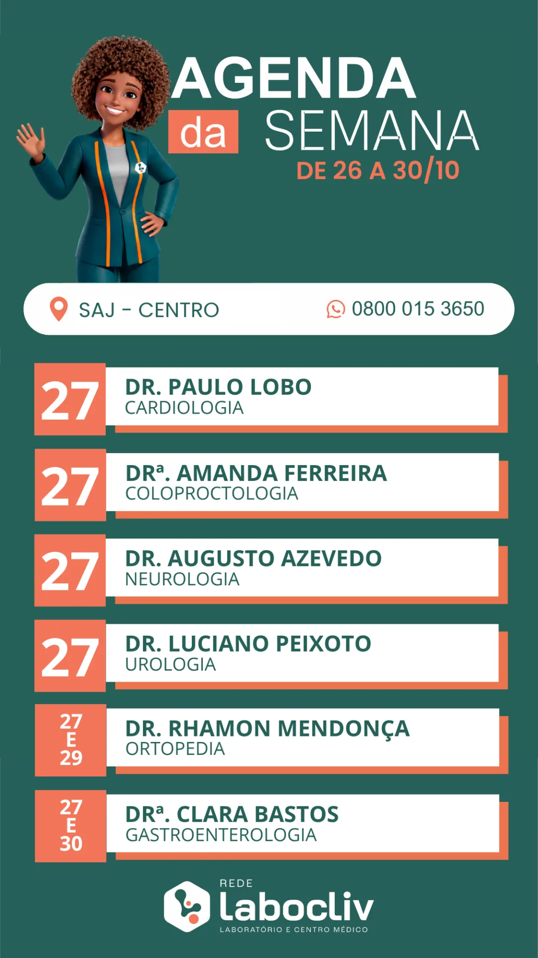 Agenda médica da unidade Santo Antônio de Jesus - Unidade Centro — imagem 2 de 7