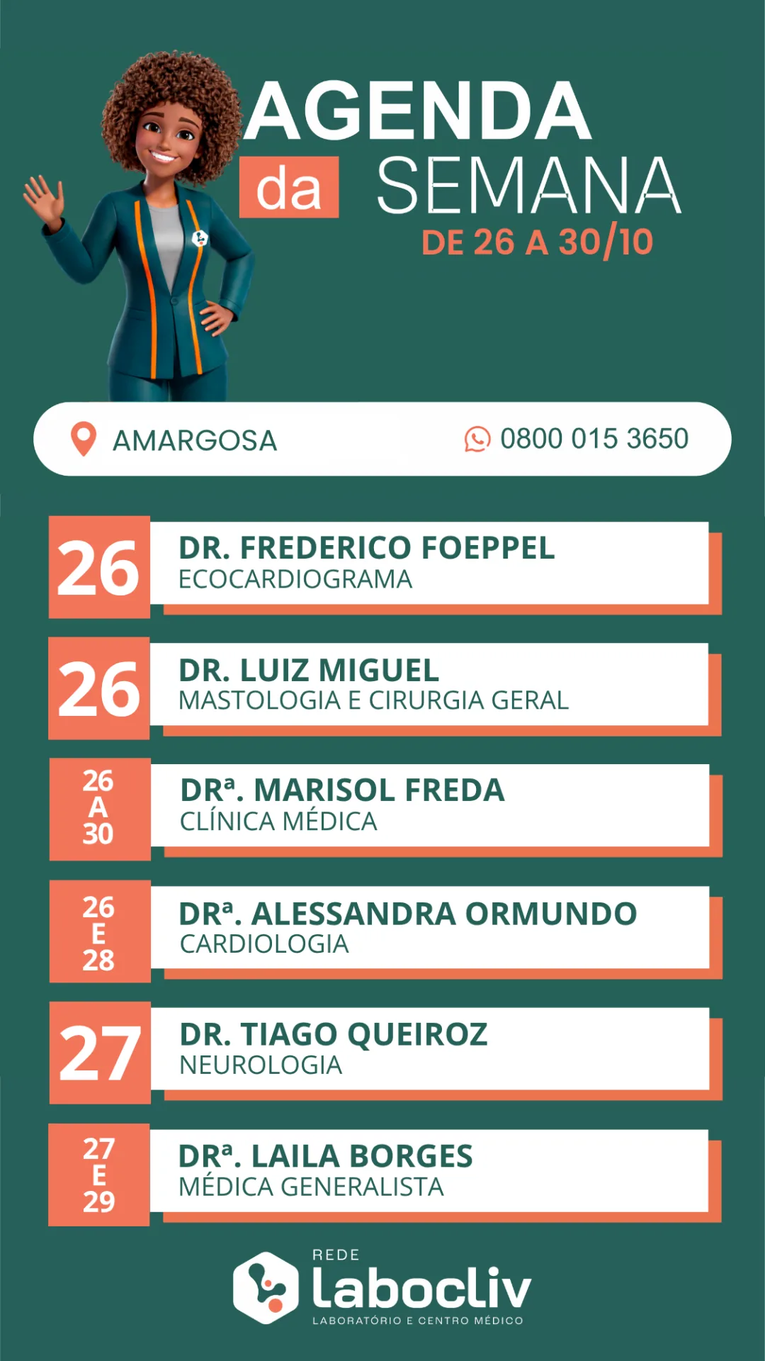 Agenda médica da unidade Amargosa — imagem 2 de 2